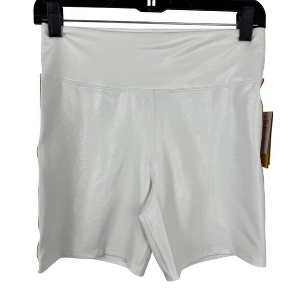 EleVen by Venus Williams NEW Candy Dreams Biker White Foil Women Lrg Activewear - Picture 2 of 10